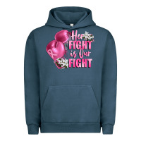Pigment Midnight Navy her fight is our fight Breast cancer awareness Urban Hoodie - FaDigitalArtStudio