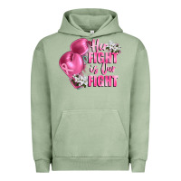 Pigment Oil Green her fight is our fight Breast cancer awareness Urban Hoodie - FaDigitalArtStudio