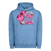 Pigment Pebble Blue her fight is our fight Breast cancer awareness Urban Hoodie - FaDigitalArtStudio