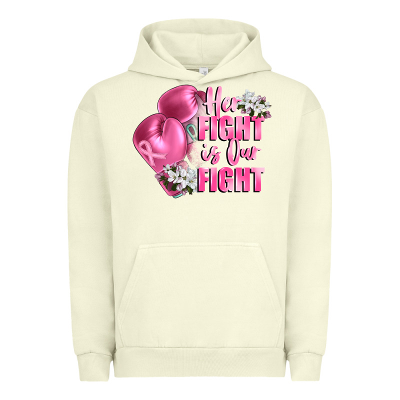 Her Fight Is Our Fight Breast Cancer Awareness Urban Hoodie by FaDigitalArtStudio | Teevron