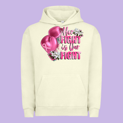 Her Fight Is Our Fight Breast Cancer Awareness Urban Hoodie Designed By Fadigitalartstudio