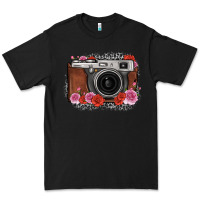 Black rose grey leopard vintage camera Premium Tee - FaDigitalArtStudio