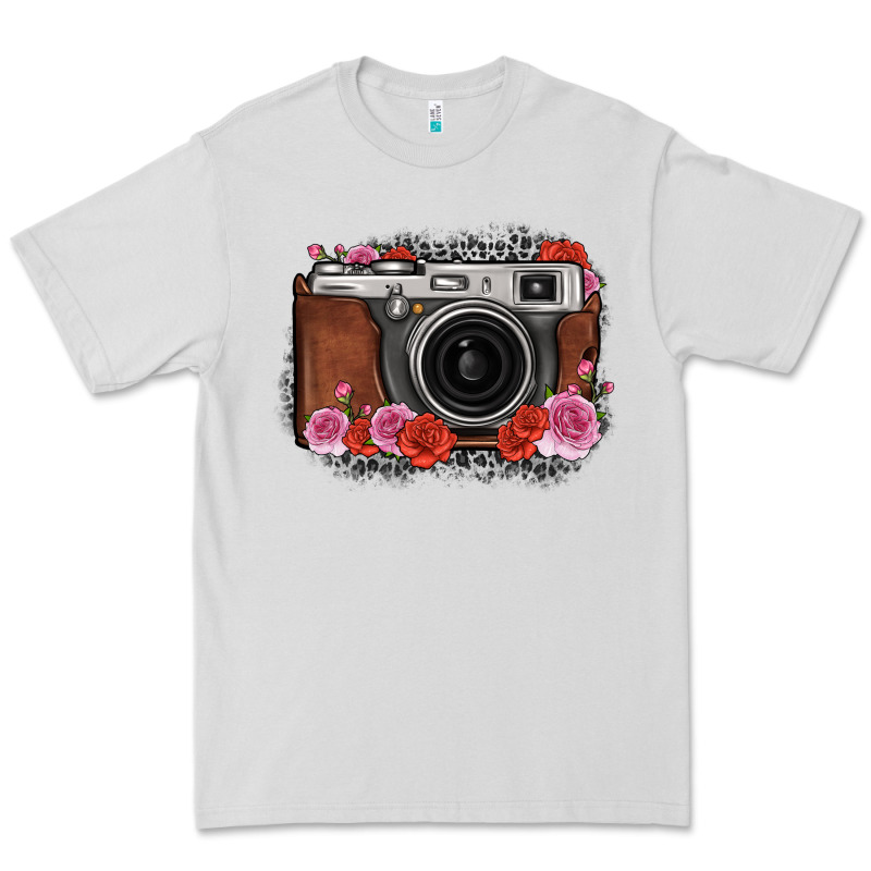 Rose Grey Leopard Vintage Camera Premium Tee by FaDigitalArtStudio | Teevron