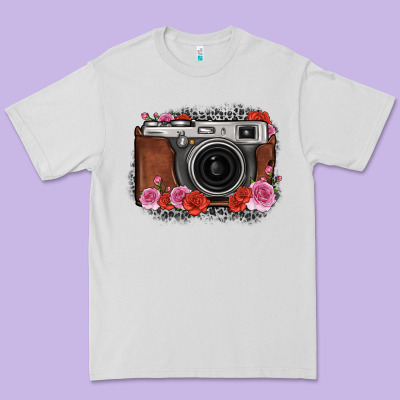 Rose Grey Leopard Vintage Camera Premium Tee Designed By Fadigitalartstudio