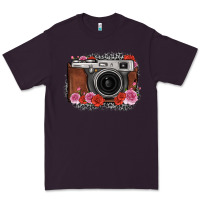 Plum rose grey leopard vintage camera Premium Tee - FaDigitalArtStudio