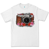 White rose grey leopard vintage camera Premium Tee - FaDigitalArtStudio