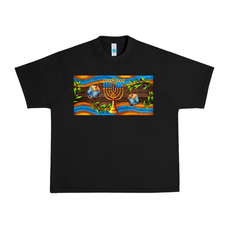 Hanukkah With Candlestick Urban Heavy Tee by AdoDesignShop | Teevron