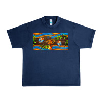 Navy hanukkah with candlestick Urban Heavy Tee - AdoDesignShop