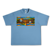 Pebble Blue hanukkah with candlestick Urban Heavy Tee - AdoDesignShop