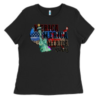 Black Merica Merica Merica vibes 4th of july Ladies Tee - CowGirlArtShop