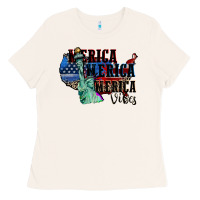 Bone Merica Merica Merica vibes 4th of july Ladies Tee - CowGirlArtShop