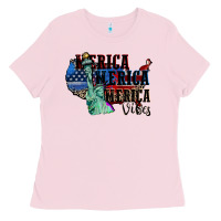Merica Merica Merica Vibes 4th Of July Ladies Tee | Teevron