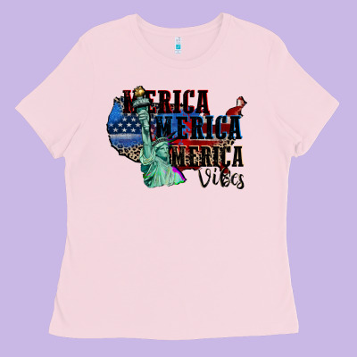 Merica Merica Merica Vibes 4th Of July Ladies Tee Designed By Cowgirlartshop