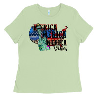 Matcha Merica Merica Merica vibes 4th of july Ladies Tee - CowGirlArtShop