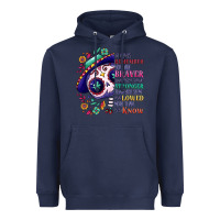 Navy You are braver than you think sugar skull Heavyweight Hoodie - NancyCooperArtShop