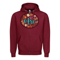 Burgundy you are Zipper Hoodie - Artiststas