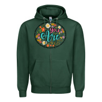 Sports Green you are Zipper Hoodie - Artiststas