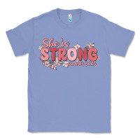 Colony Blue she is strong proverbs 31 25 Classic Tee - MaliasSmallBusiness