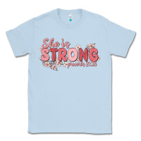Dusty Blue she is strong proverbs 31 25 Classic Tee - MaliasSmallBusiness