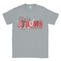 Heather Grey she is strong proverbs 31 25 Classic Tee - MaliasSmallBusiness