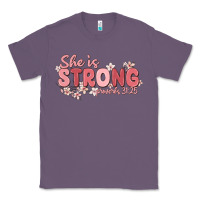 Lavender she is strong proverbs 31 25 Classic Tee - MaliasSmallBusiness