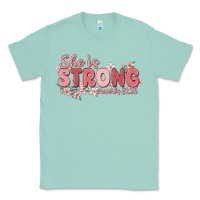Seafoam she is strong proverbs 31 25 Classic Tee - MaliasSmallBusiness