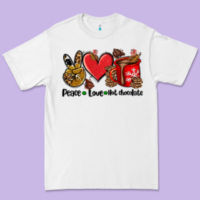 Peace Love  Hot Chocolate Premium Tee Designed By Adodesignshop