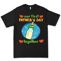 Black our first father's day together and baby bottle Premium Tee - HRA Design Shop