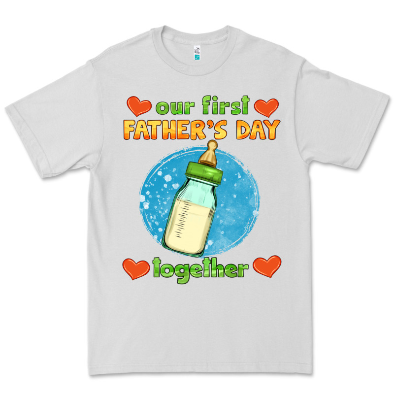 Our First Father's Day Together And Baby Bottle Premium Tee by HRA Design Shop | Teevron