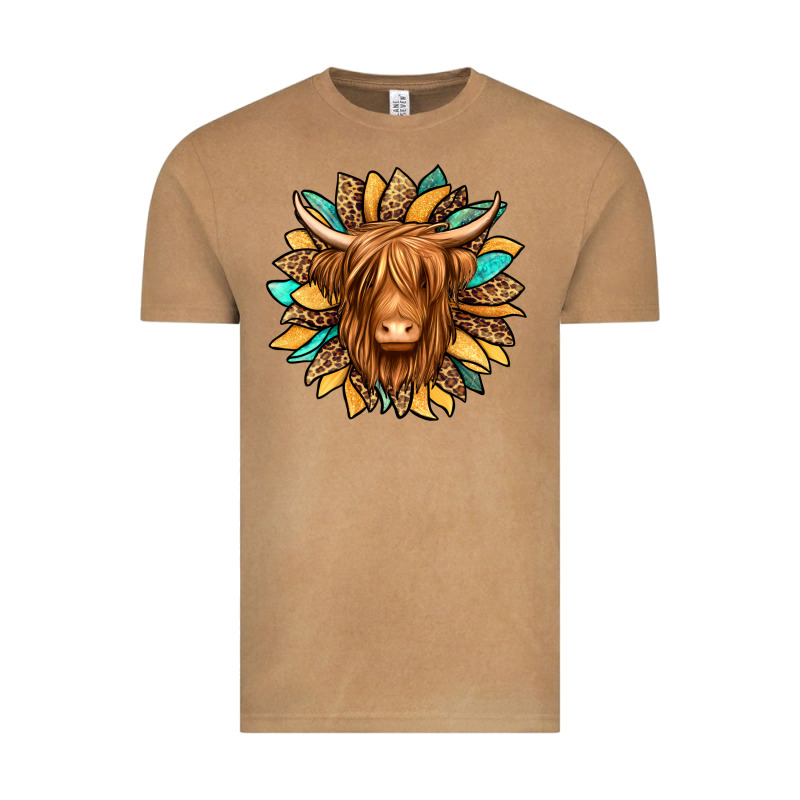 Highland Cow Turquoise Sunflower Vintage Tee by Jasminsmagicworld | Teevron