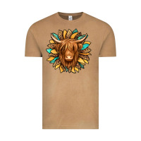 Vintage Camel highland cow turquoise sunflower Vintage Tee - Jasminsmagicworld