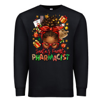 Black santas favorite pharmacist afro messy bun Premium Sweatshirt - texasbilliewilder