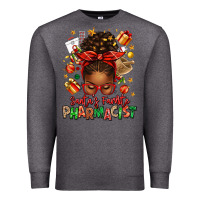 Charcoal Heather santas favorite pharmacist afro messy bun Premium Sweatshirt - texasbilliewilder