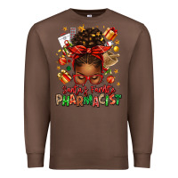 Chestnut santas favorite pharmacist afro messy bun Premium Sweatshirt - texasbilliewilder