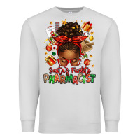 Dove Grey santas favorite pharmacist afro messy bun Premium Sweatshirt - texasbilliewilder