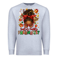 Heather Grey santas favorite pharmacist afro messy bun Premium Sweatshirt - texasbilliewilder