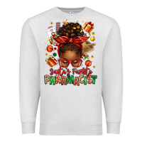 Oatmeal Heather santas favorite pharmacist afro messy bun Premium Sweatshirt - texasbilliewilder