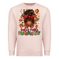 Pale Pink santas favorite pharmacist afro messy bun Premium Sweatshirt - texasbilliewilder