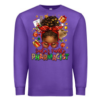 Purple santas favorite pharmacist afro messy bun Premium Sweatshirt - texasbilliewilder