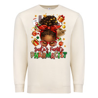 Sandshell santas favorite pharmacist afro messy bun Premium Sweatshirt - texasbilliewilder