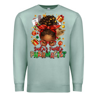 Seafoam santas favorite pharmacist afro messy bun Premium Sweatshirt - texasbilliewilder