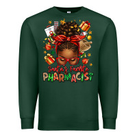 Sports Green santas favorite pharmacist afro messy bun Premium Sweatshirt - texasbilliewilder