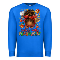 True Royal santas favorite pharmacist afro messy bun Premium Sweatshirt - texasbilliewilder