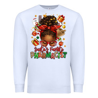 White santas favorite pharmacist afro messy bun Premium Sweatshirt - texasbilliewilder
