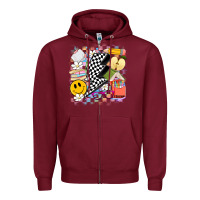 Burgundy retro teacher Zipper Hoodie - Artiststas