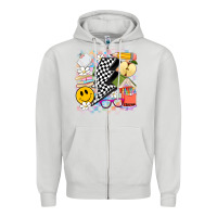 Dove Grey retro teacher Zipper Hoodie - Artiststas