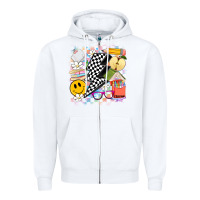 White retro teacher Zipper Hoodie - Artiststas