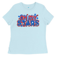 Baby Blue Oh my stars 4th of july Ladies Tee - CowGirlArtShop