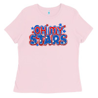 Bubblegum Pink Oh my stars 4th of july Ladies Tee - CowGirlArtShop