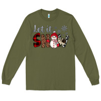 Army Green let it snow snowman Long Sleeve Tee - JahusDesignShop